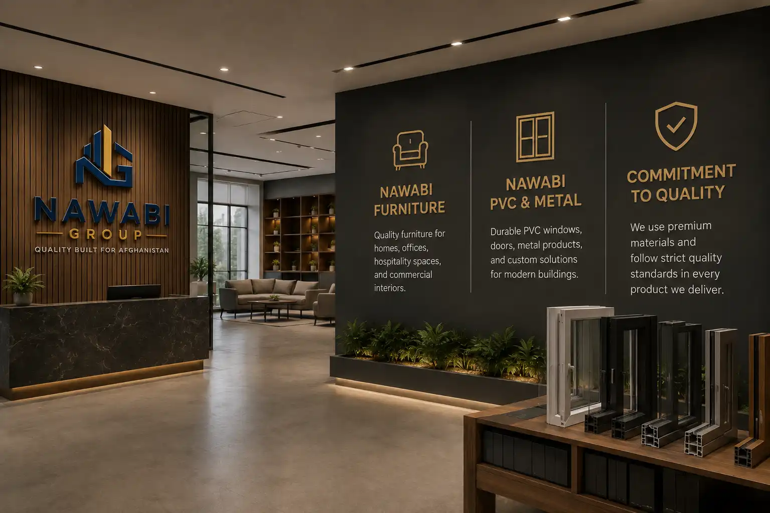 Nawabi Group furniture and PVC showroom