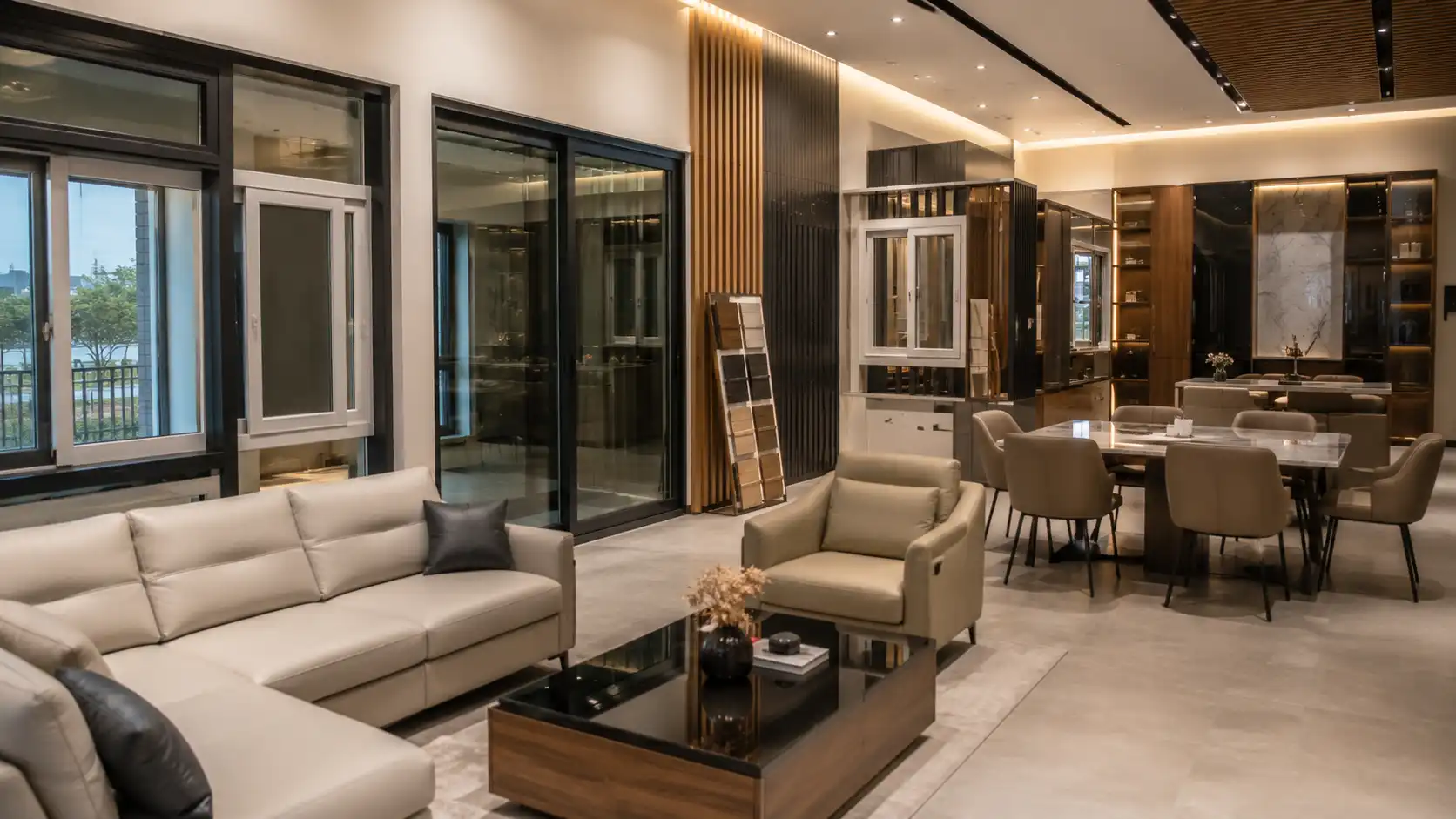 Modern furnished living room by Nawabi Group